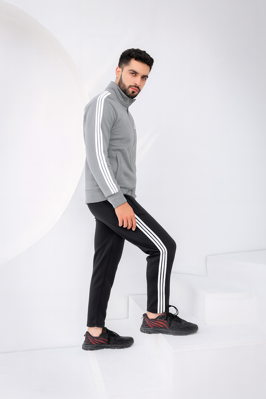 Grey Stripe - Winter Tracksuit