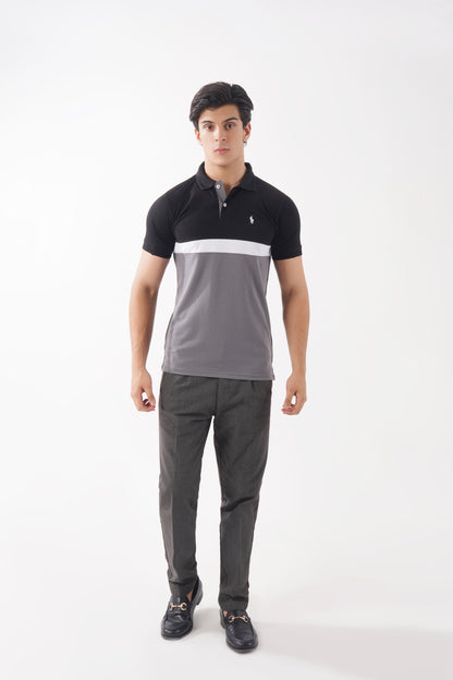 Essential Grey/Black Polo