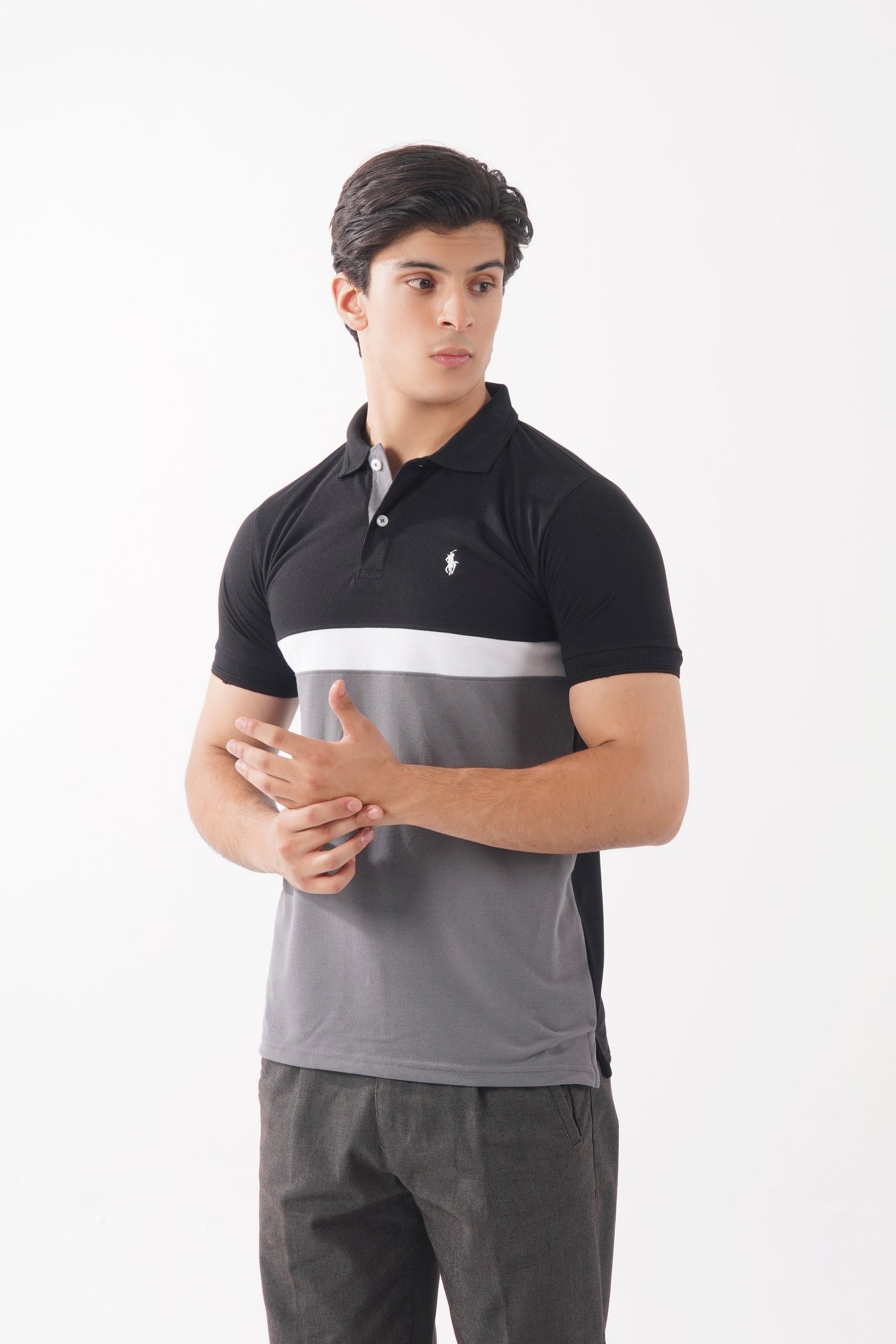 Essential Grey/Black Polo