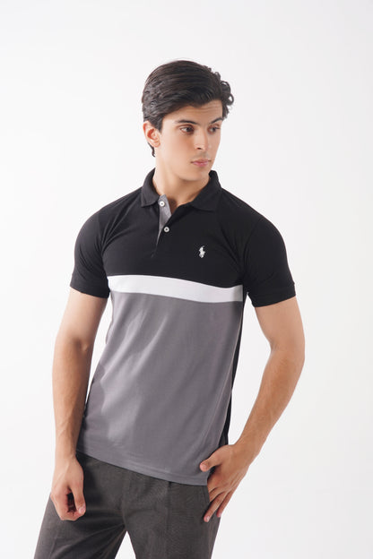 Essential Grey/Black Polo