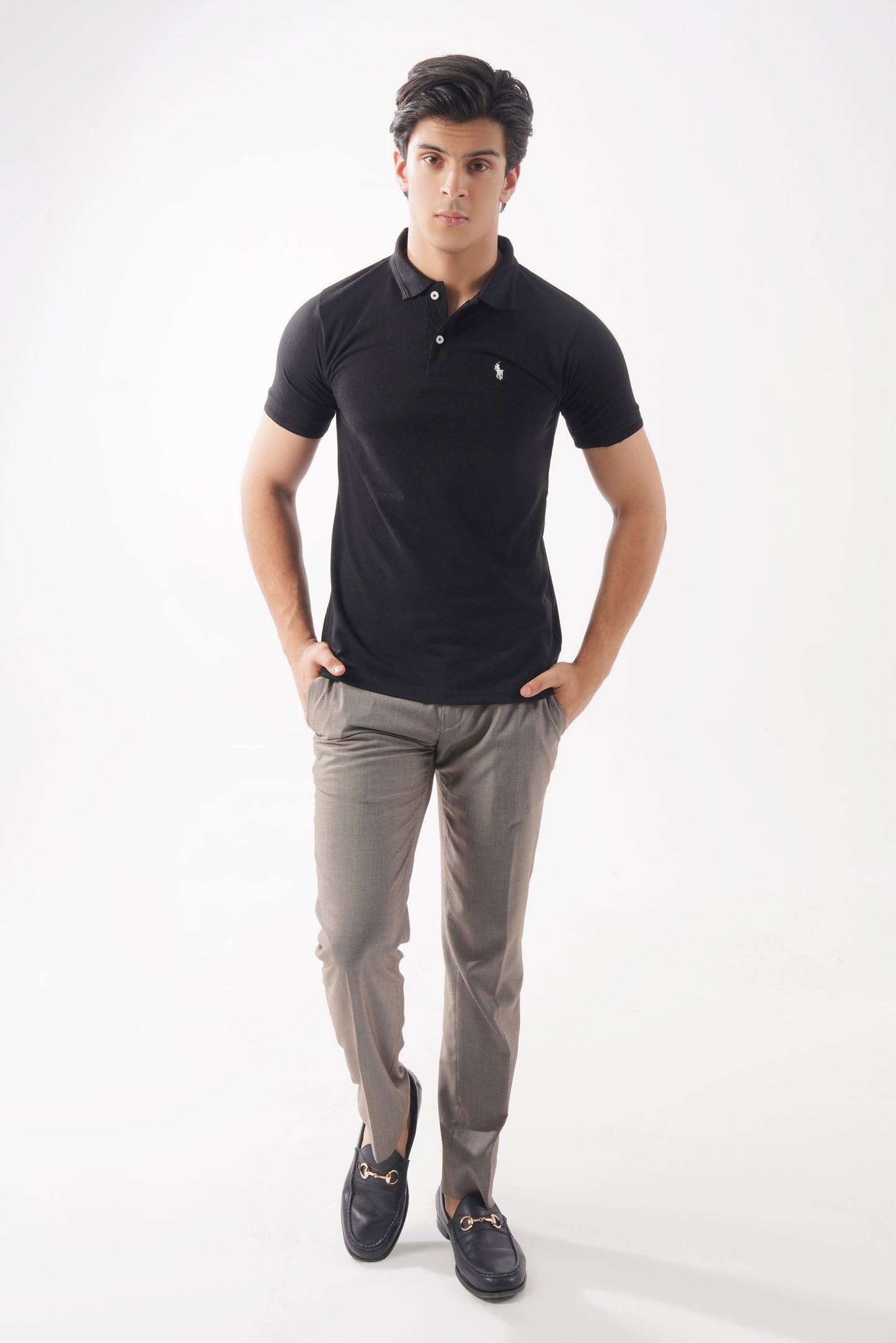 Solid Black Polo