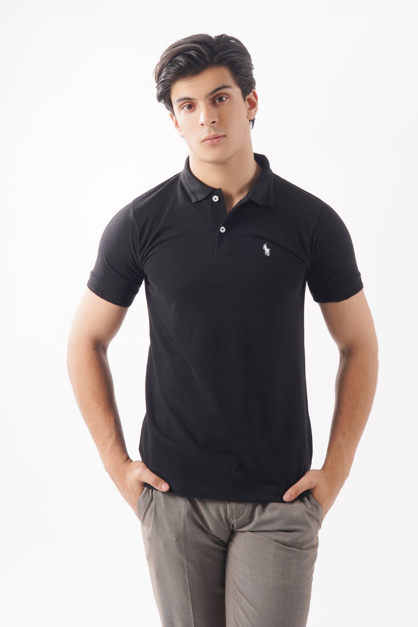 Solid Black Polo