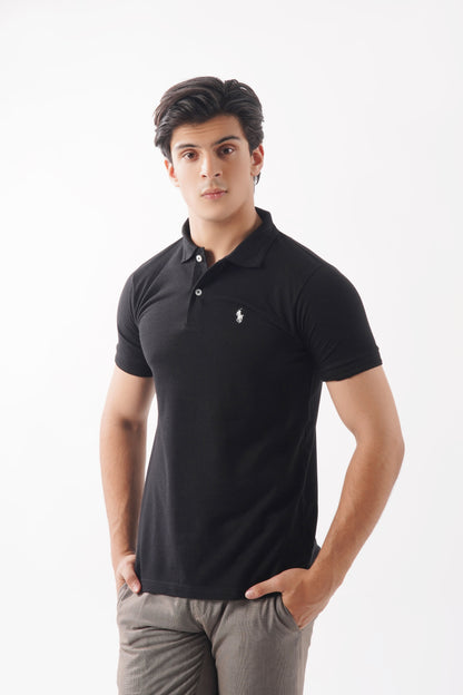 Solid Black Polo