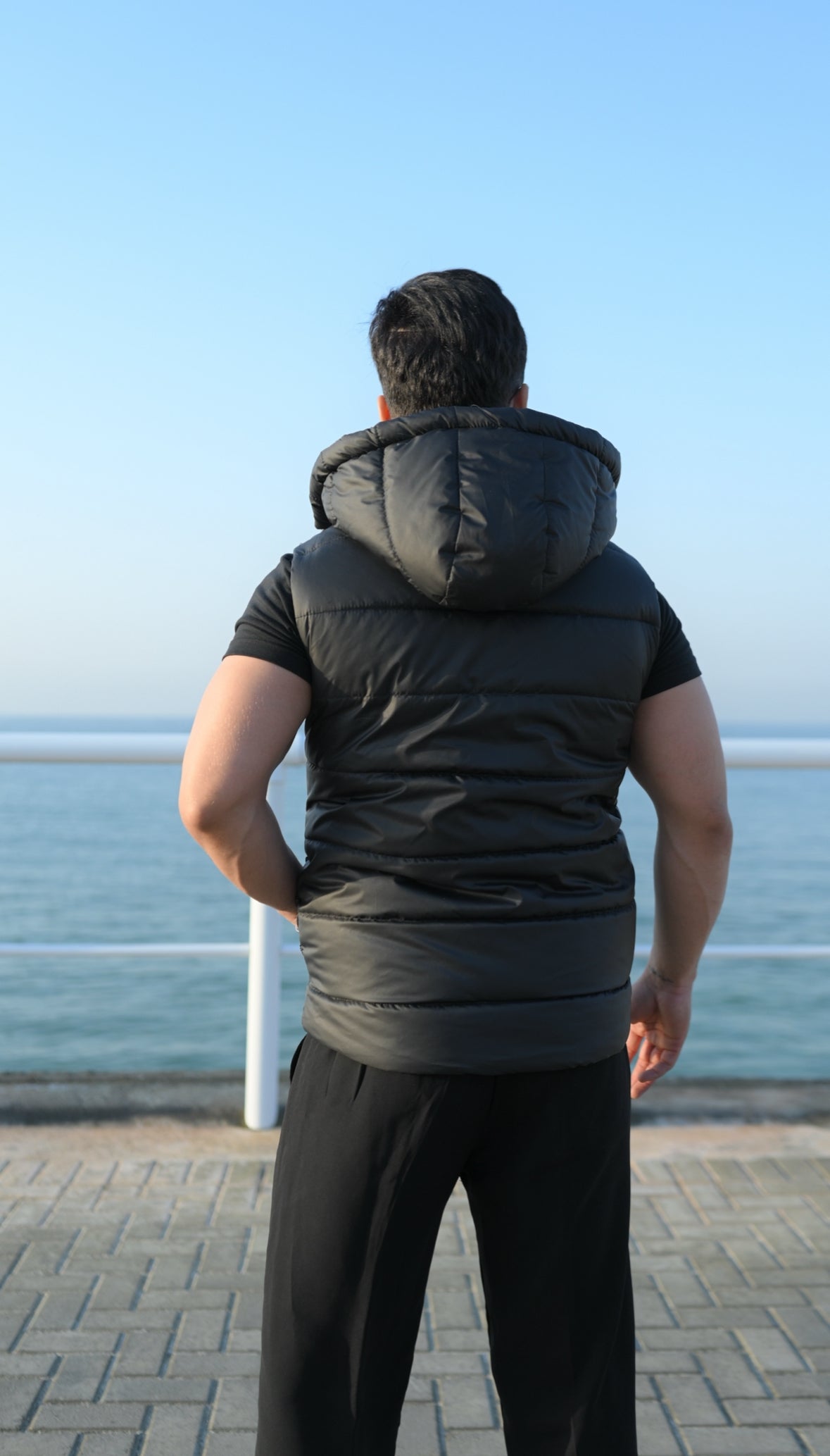 Black Puffer Jacket - Removable Hood